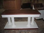 colonial communion table with oak trim