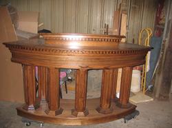 custom oak radius pulpit