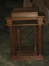 stained oak small column pulpit
