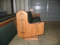 24" wide solid oak pew end