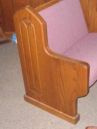 pew end solid oak