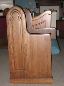 oak full length pew end