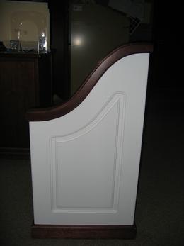 colonial waterfall pew end
